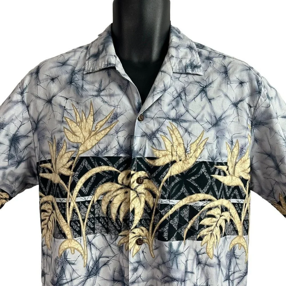 Winnie Fashion Mens Hawaiian Shirt Floral Abstract Large - Picture 2 of 7